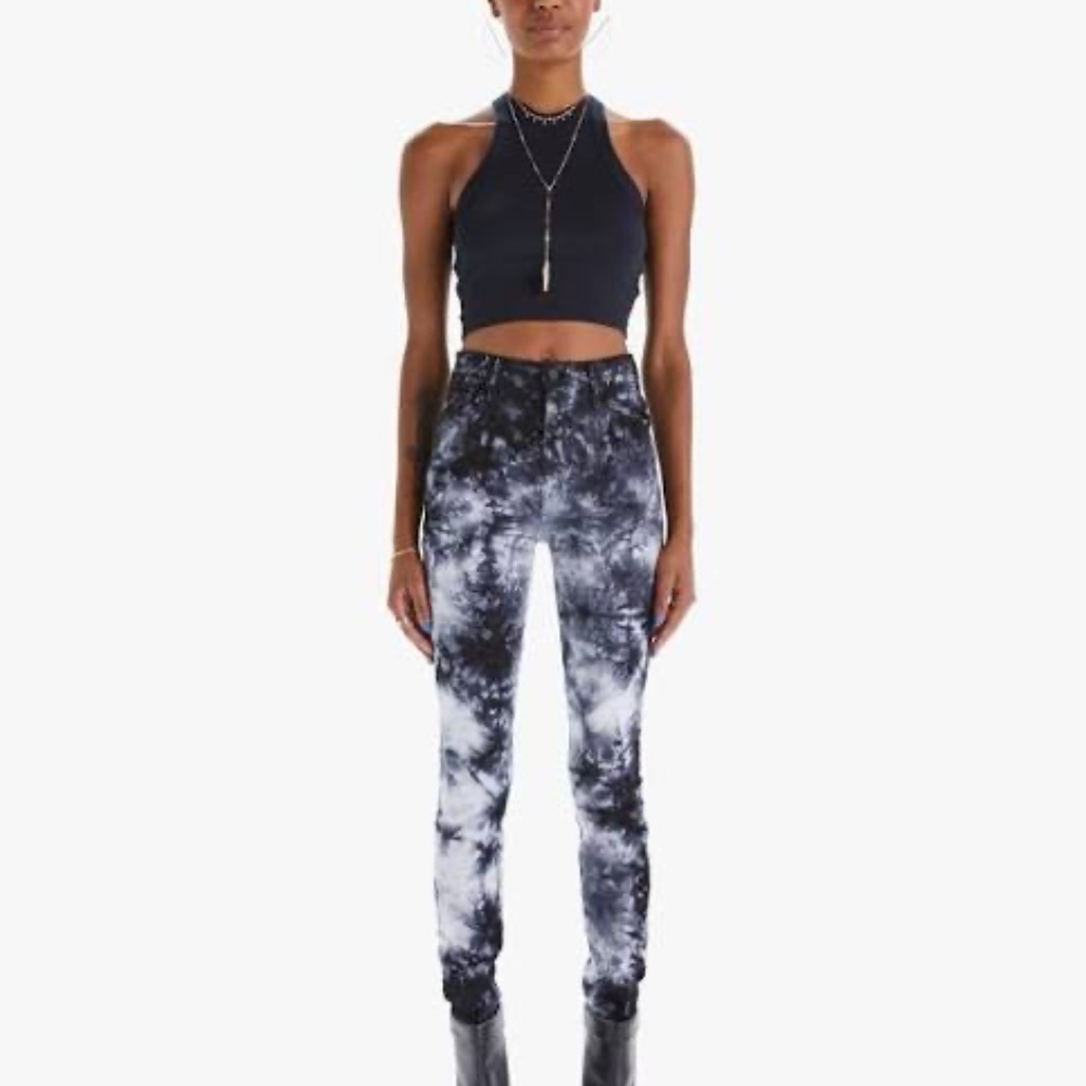 Mother The Super Swooner Winding Paths High Rise Skinny‎ Cropped